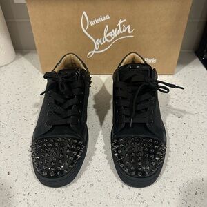 Christian Louboutin Black Spiked Sneakers